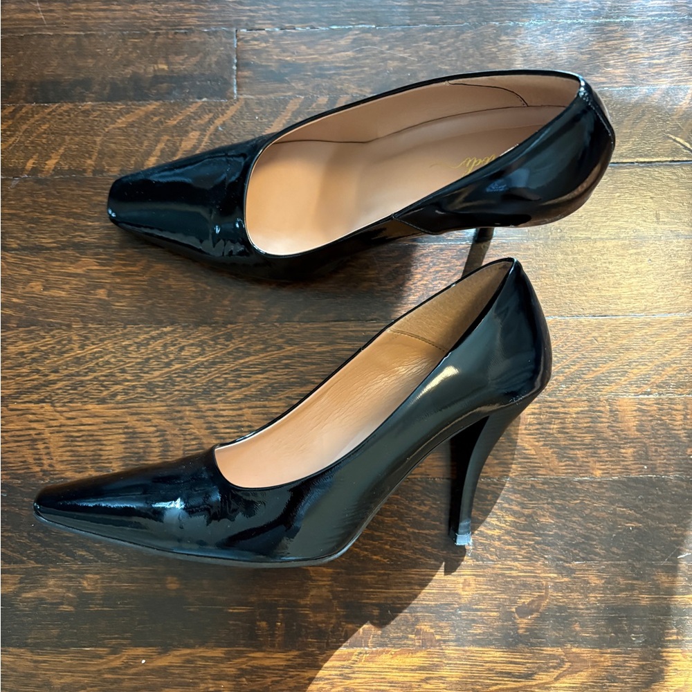 Moda Glossy Black Heels, worn twice